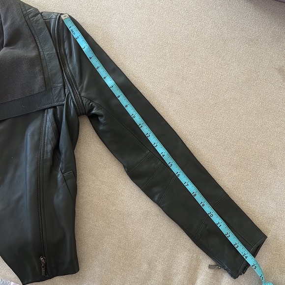 Guess by Marciano | Dark Slate Grey Leather Jacket with Removable Sleeves - Picture 10 of 10